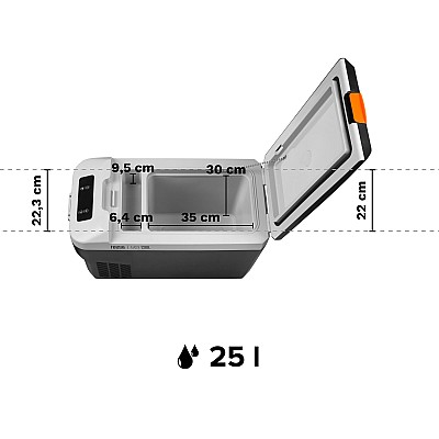Επαγγελματικό ψυγείο ταξιδιού συμπιεστή TEESA με λειτουργία κατάψυξης 25L DC12/24V AC 230V