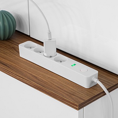 Καλώδιο επέκτασης ρεύματος Rebel, 4 πρίζες, με διακόπτη - 3μ.