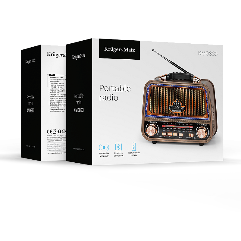 Φορητό αναλογικό ραδιόφωνο Kruger&Matz μοντέλο KM0833