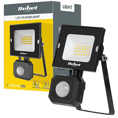 Προβολέας LED Rebel 20W με αισθητήρα κίνησης και λυκόφωτος, 4000K, 230V