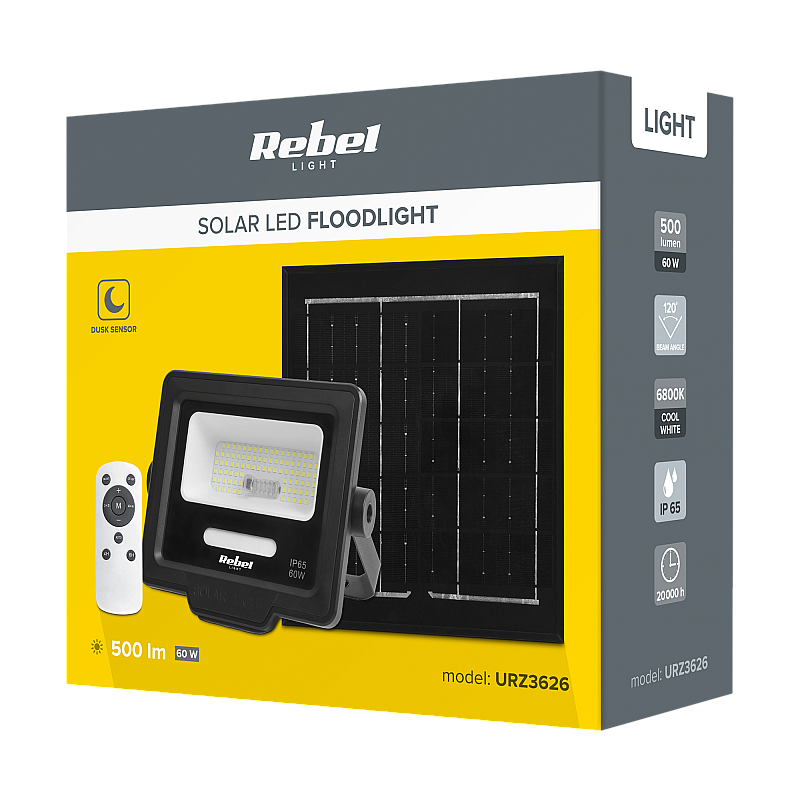 Rebel 60W Solar Spotlight με τηλεχειριστήριο