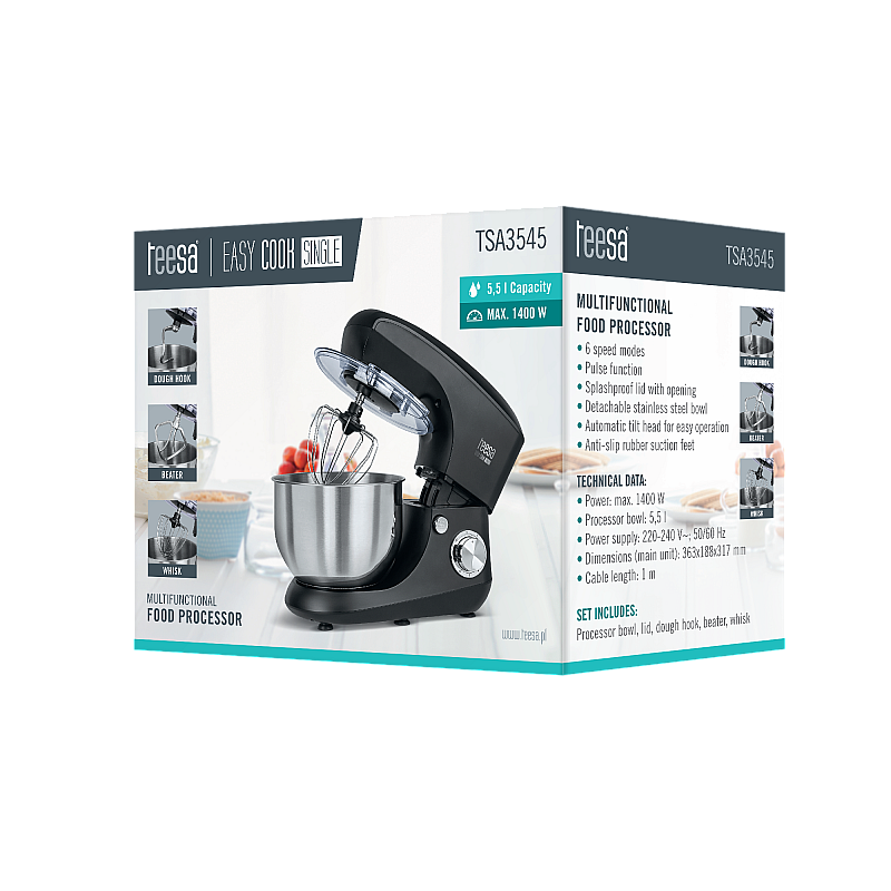 Robot kuchenny EASY COOK SINGLE BLACK , 1400 W, 5,5L Robot kuchenny EASY COOK SINGLE BLACK , 1400 W, 5,5L