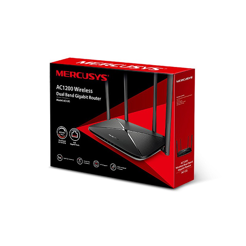 ROUTER AC12G, ασύρματος, διπλής ζώνης, 300/867 Mbps, 802.11ac/n, 1WAN/3LAN GB, 4 κεραίες / MERCUSYS ROUTER AC12G, ασύρματος, διπλής ζώνης, 300/867 Mbps, 802.11ac/n, 1WAN/3LAN GB, 4 κεραίες / MERCUSYS