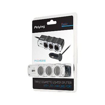 Υποδοχή αναπτήρα αυτοκινήτου splitter x3 με καλώδιο και USB