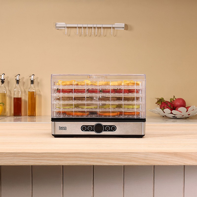 Στεγνωτήριο για μανιτάρια, λαχανικά, φρούτα, 400W, 5 κόσκινα, βιτρίνα, συναγωγή, TEESA