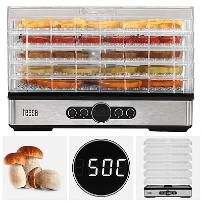 Στεγνωτήριο για μανιτάρια, λαχανικά, φρούτα, 400W, 5 κόσκινα, βιτρίνα, συναγωγή, TEESA
