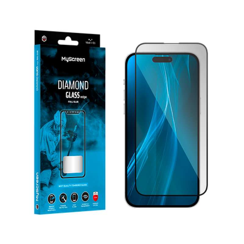 MyScreen DIAMOND GLASS LITE edge FULL GLUE μαύρο προστατευτικό γυαλί Apple iPhone 14 6.1"
