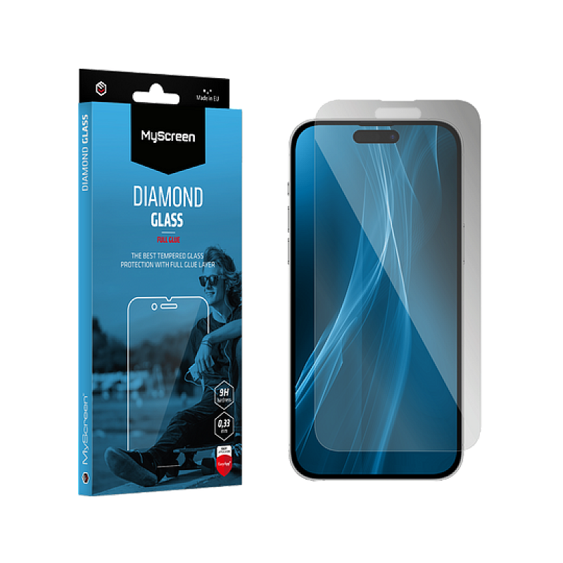 MyScreen DIAMOND GLASS LITE edge FULL GLUE μαύρο προστατευτικό γυαλί Apple iPhone 15 6.1"