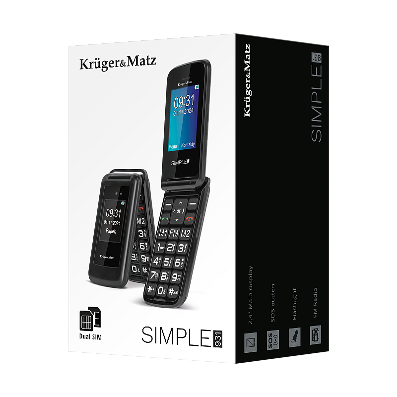 Τηλέφωνο GSM dla seniora Kruger&Matz Simple 931 4G Τηλέφωνο GSM dla seniora Kruger&Matz Simple 931 4G