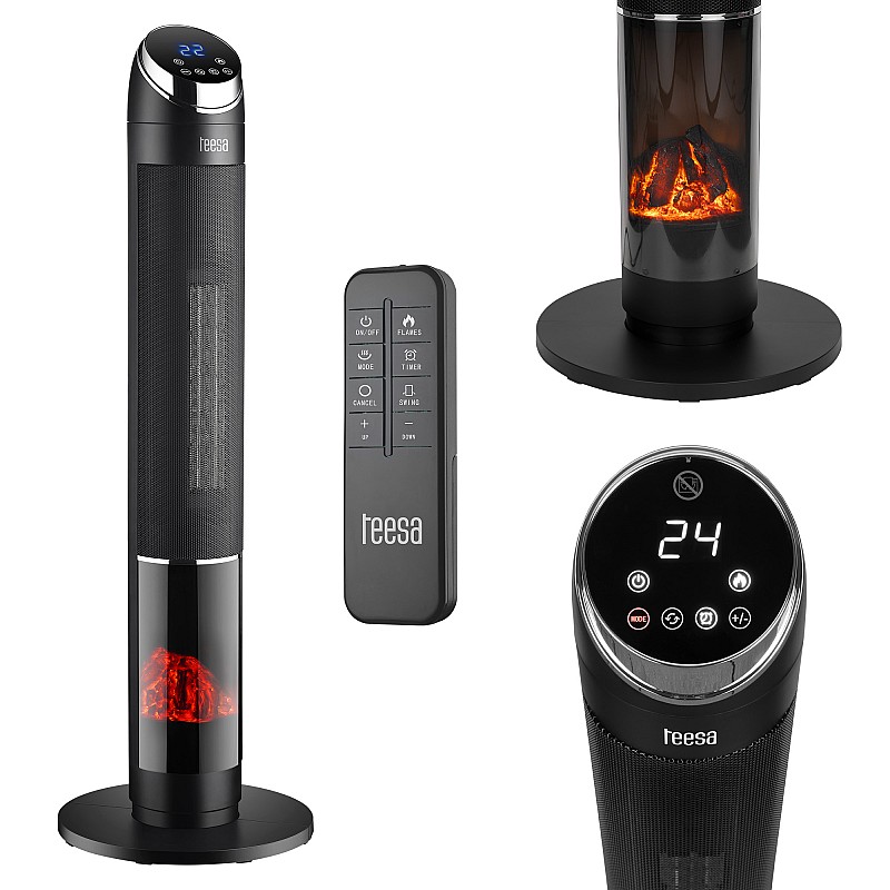 Θερμαντήρας με στήλη PTC Teesa με λειτουργία απομίμησης τζακιού