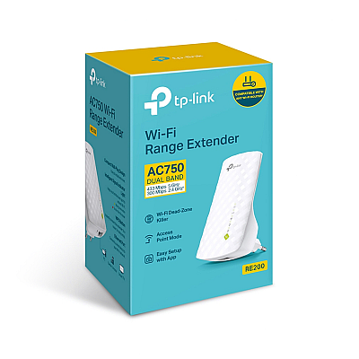TP-LINK TL-RE200 Universal AC-750 Dual Band Wifi Range Extender TP-LINK TL-RE200 Universal AC-750 Dual Band Wifi Range Extender