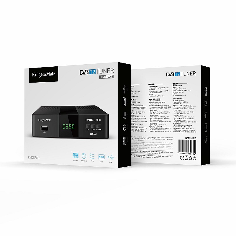 Δέκτης DVB-T2 H.265 HEVC Kruger&Matz