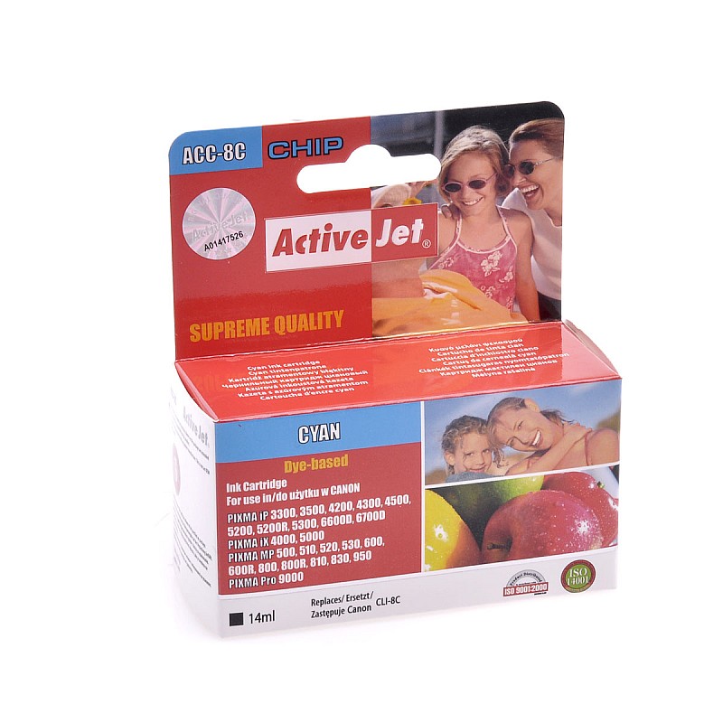 Μελάνι ActiveJet για εκτυπωτή Canon (CLI-8C) κυανό Μελάνι ActiveJet για εκτυπωτή Canon (CLI-8C) κυανό