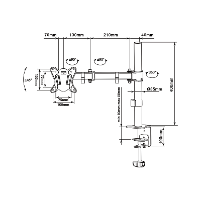 UDT-C012 13-27" θήκη οθόνης