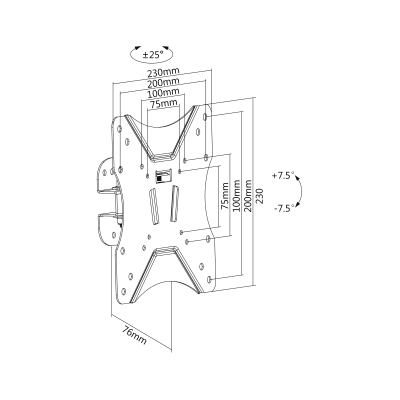 Μαύρη βάση τοίχου - 23"-42"