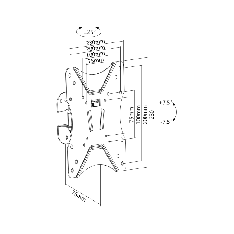 Μαύρη βάση τοίχου - 23"-42"