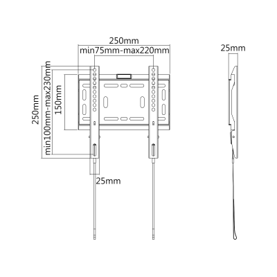 Universal επιτοίχια βάση για τηλεόραση LED (23-42") LP42-22F
