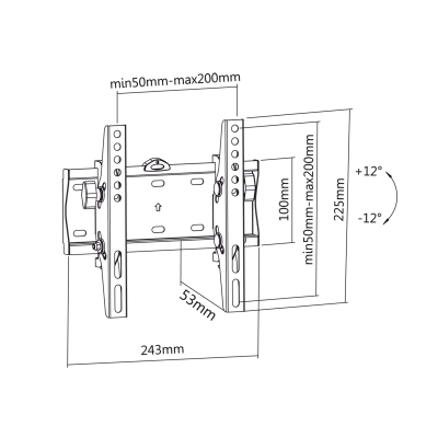 Universal επιτοίχια βάση για τηλεόραση LED (23-42"), κάθετη ρύθμιση