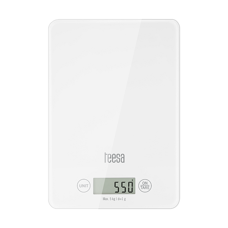 Ζυγαριά κουζίνας από λευκό γυαλί