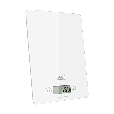 Ζυγαριά κουζίνας από λευκό γυαλί