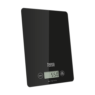 Μαύρη γυάλινη ζυγαριά κουζίνας