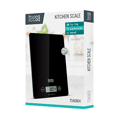 Μαύρη γυάλινη ζυγαριά κουζίνας