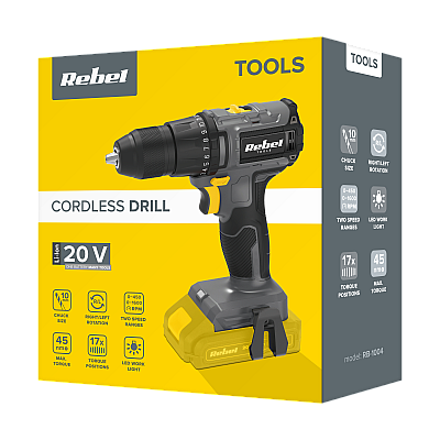 Τρυπάνι μπαταρίας χωρίς ψήκτρες και κατσαβίδι 20V