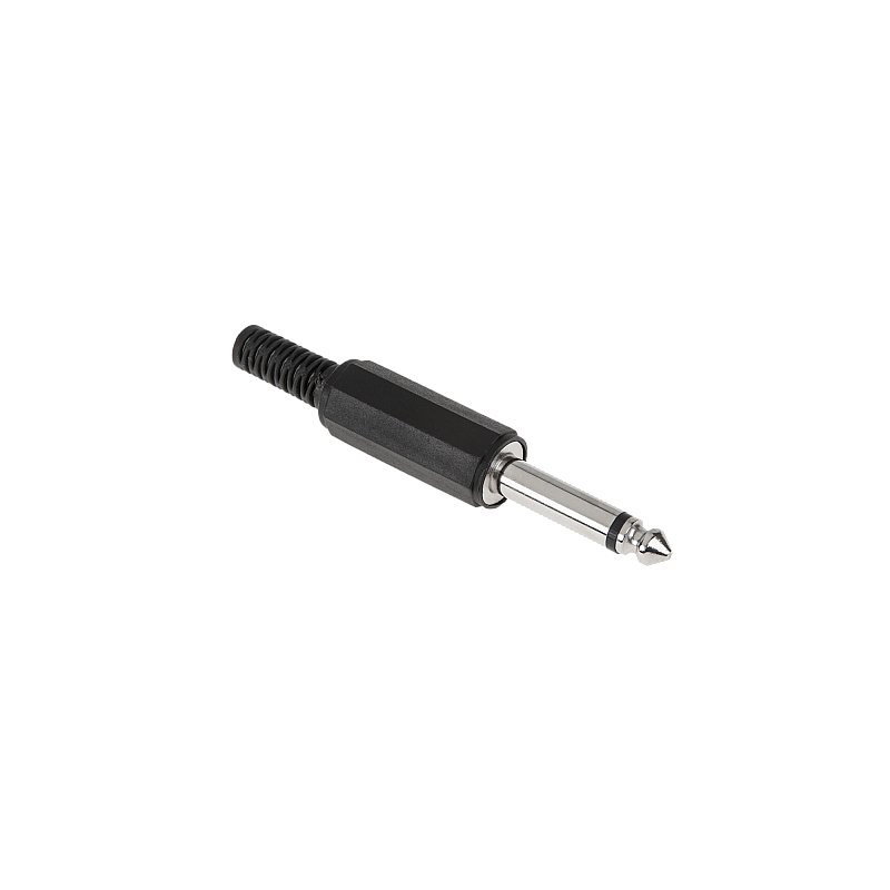Βύσμα 6.3 μονό πλαστικό Cabletech