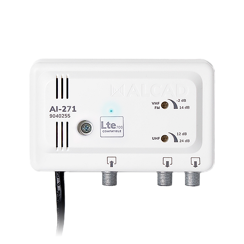 Ενισχυτής εσωτερικής κεραίας 2 έξοδοι LTE700 AI-271 ALCAD Ενισχυτής εσωτερικής κεραίας 2 έξοδοι LTE700 AI-271 ALCAD