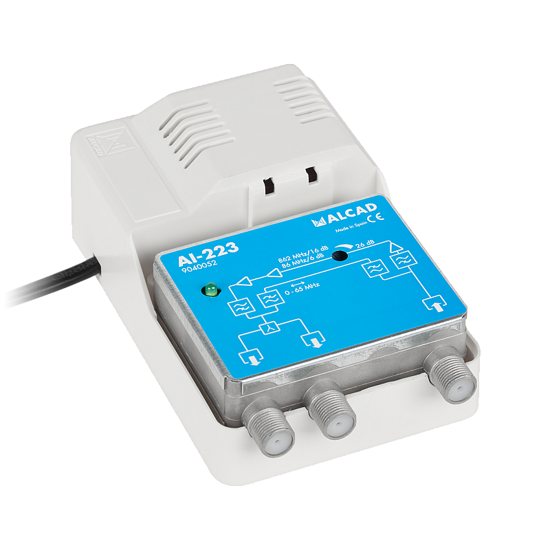 Ενισχυτής εσωτερικής κεραίας CATV (RP 65 MHz) 12V AI-223 ALCAD Ενισχυτής εσωτερικής κεραίας CATV (RP 65 MHz) 12V AI-223 ALCAD