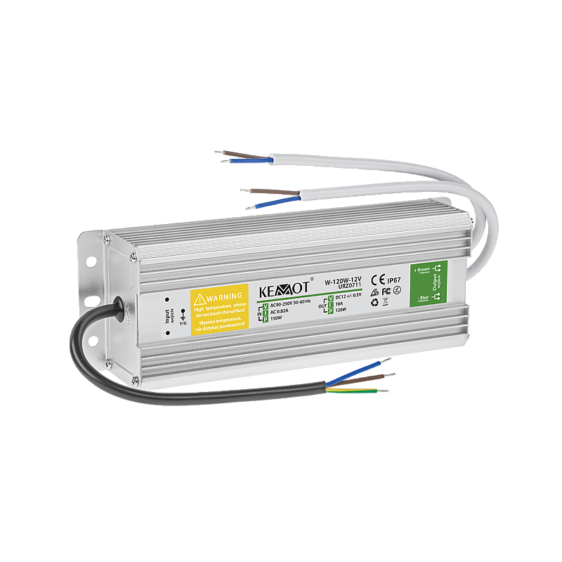 Τροφοδοτικό για στοιχειοδιόδους W-120W-12V 10A IP67 Τροφοδοτικό για στοιχειοδιόδους W-120W-12V 10A IP67