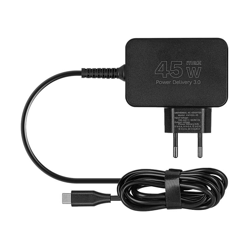 Τροφοδοτικό γενικής χρήσης Kruger&Matz 45W με λειτουργία Power Delivery, 7 ακροδέκτες