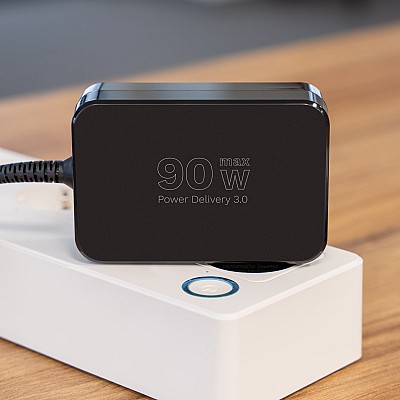 Τροφοδοτικό γενικής χρήσης Kruger&Matz 90W με λειτουργία Power Delivery, 7 ακροδέκτες