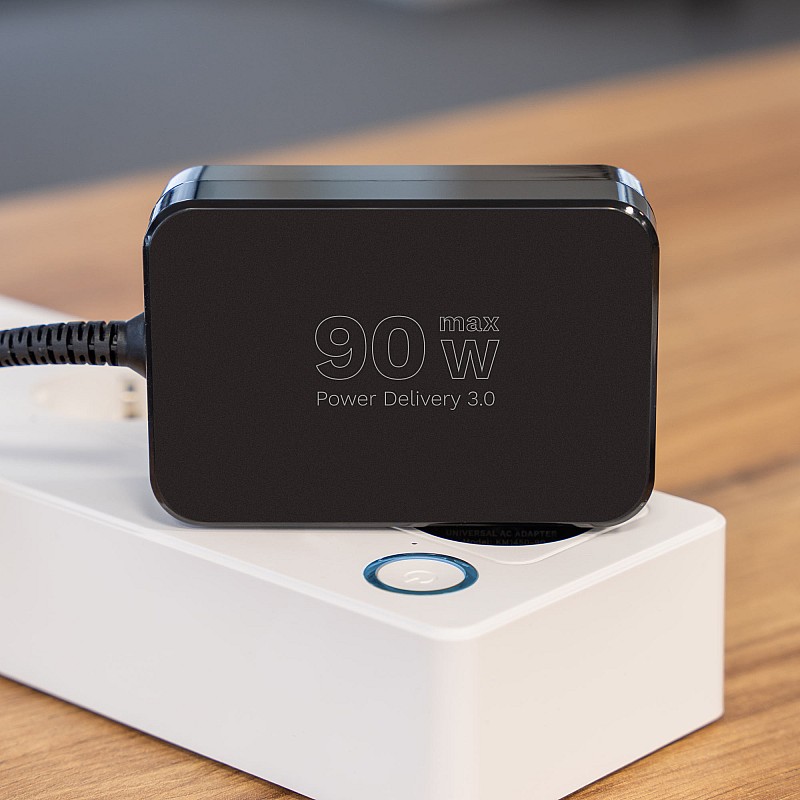 Τροφοδοτικό γενικής χρήσης Kruger&Matz 90W με λειτουργία Power Delivery, 7 ακροδέκτες