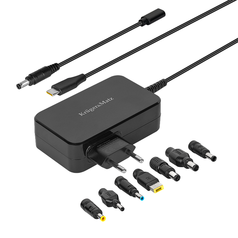 Τροφοδοτικό γενικής χρήσης Kruger&Matz 90W με λειτουργία Power Delivery, 7 ακροδέκτες