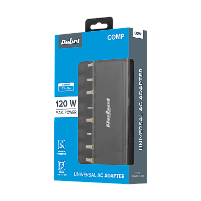 Rebel τροφοδοτικό γενικής χρήσης 11 άκρες 120 W 12-19,5 V αυτόματο
