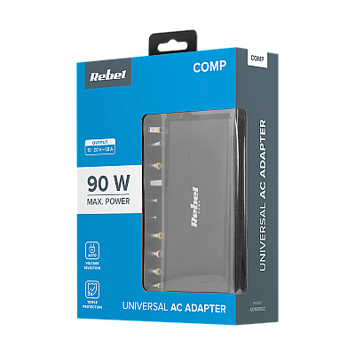 Rebel γενικό τροφοδοτικό 12 tips 90 W 15-20 V αυτόματο με λειτουργία Power Delivery