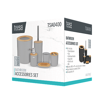 Σετ αξεσουάρ μπάνιου (6 τεμ.) λευκό