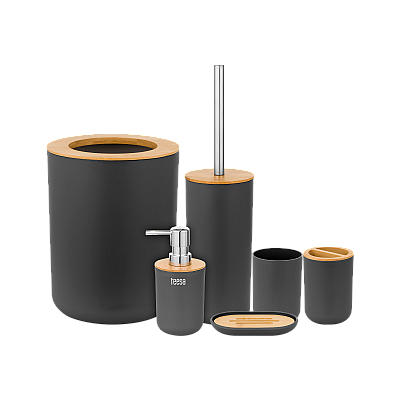 Σετ αξεσουάρ μπάνιου (6 τεμ.) μαύρο