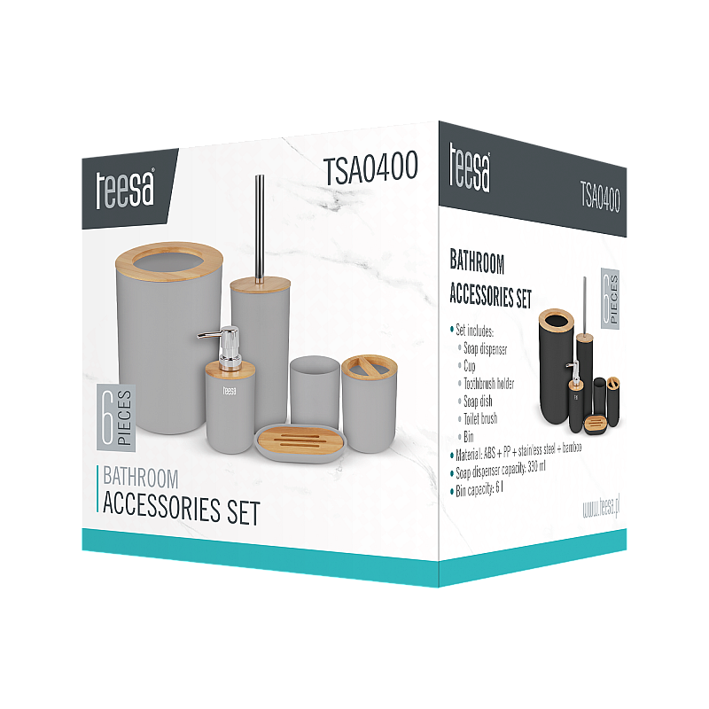 Σετ αξεσουάρ μπάνιου (6 τεμ.) μαύρο