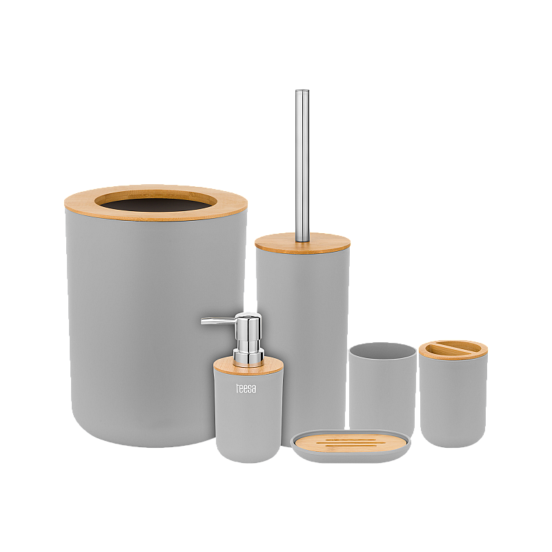 Σετ αξεσουάρ μπάνιου (6 τεμ.) γκρι