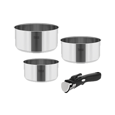 Σετ κατσαρόλες με αποσπώμενο χερούλι TEESA COOK EXPERT SINGLE HAND