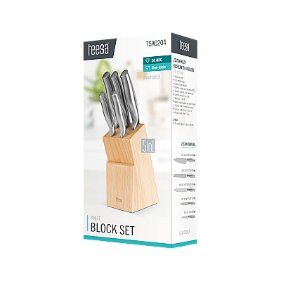 Ένα σετ μαχαίρια κουζίνας σε ένα μπλοκ