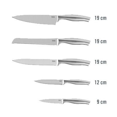 Ένα σετ μαχαίρια κουζίνας σε ένα μπλοκ