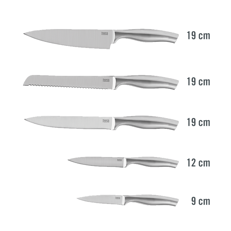 Ένα σετ μαχαίρια κουζίνας σε ένα μπλοκ