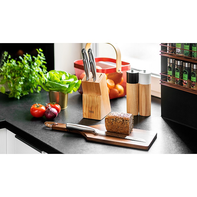 Ένα σετ μαχαίρια κουζίνας σε ένα μπλοκ