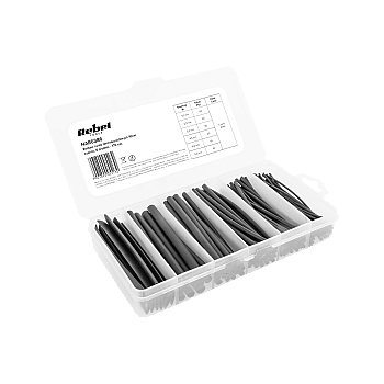 Σετ με θερμοσυστελλόμενους σωλήνες 10 cm. μαύρο, 6 διαμέτρους - 170 τεμ.