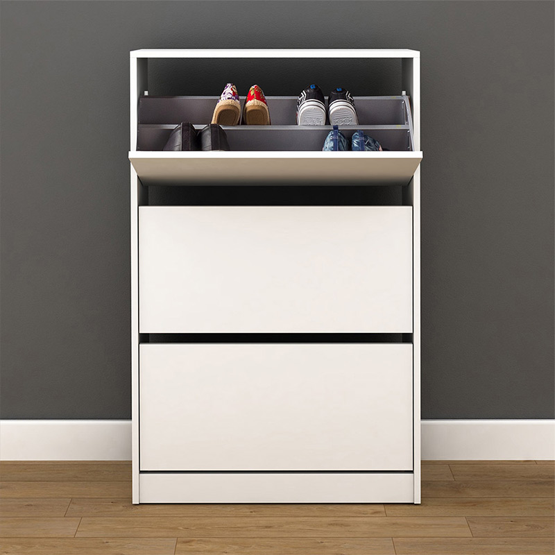 Παπουτσοθήκη μελαμίνης Flat Duo Megapap 18 ζεύγων σε χρώμα λευκό 73x26x119εκ. Παπουτσοθήκη μελαμίνης Flat Duo Megapap 18 ζεύγων σε χρώμα λευκό 73x26x119εκ.