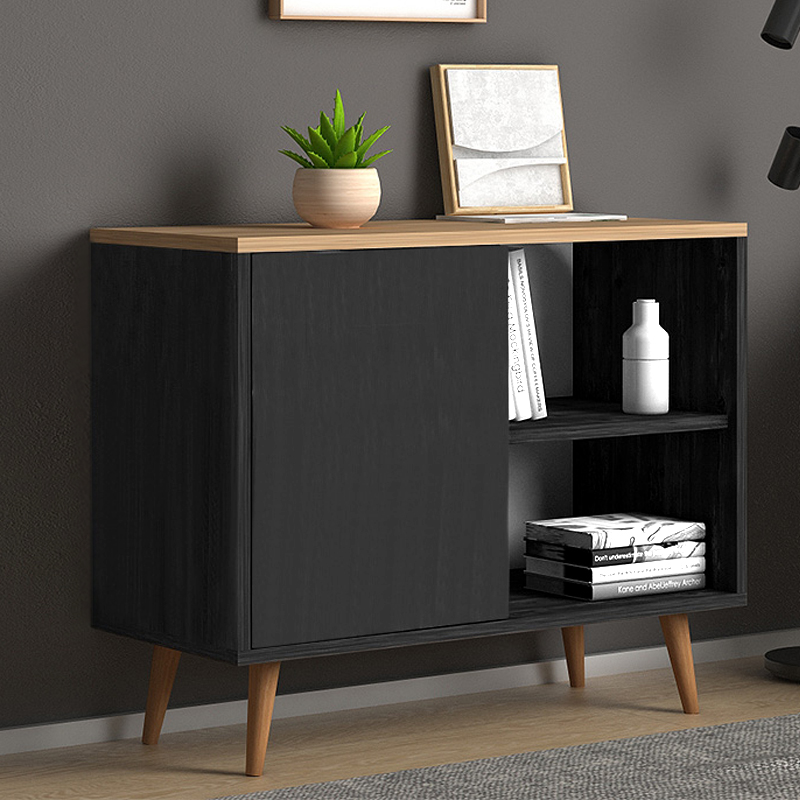 Κονσόλα - μπουφές μελαμίνης Luce Megapap χρώμα μαύρο antique - oak 80x35x66εκ. Κονσόλα - μπουφές μελαμίνης Luce Megapap χρώμα μαύρο antique - oak 80x35x66εκ.