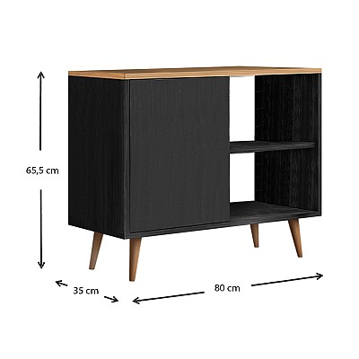 Κονσόλα - μπουφές μελαμίνης Luce Megapap χρώμα μαύρο antique - oak 80x35x66εκ. Κονσόλα - μπουφές μελαμίνης Luce Megapap χρώμα μαύρο antique - oak 80x35x66εκ.